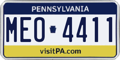 PA license plate MEO4411