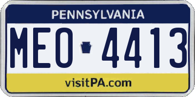 PA license plate MEO4413