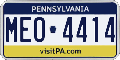 PA license plate MEO4414
