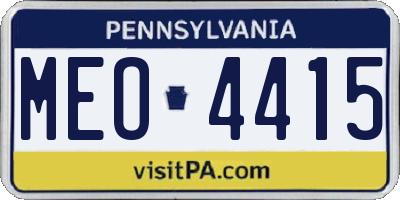 PA license plate MEO4415