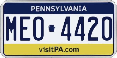 PA license plate MEO4420