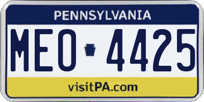 PA license plate MEO4425
