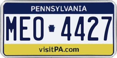 PA license plate MEO4427