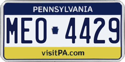 PA license plate MEO4429