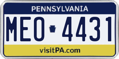 PA license plate MEO4431