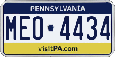 PA license plate MEO4434