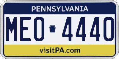 PA license plate MEO4440