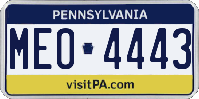 PA license plate MEO4443