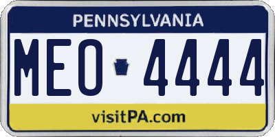 PA license plate MEO4444