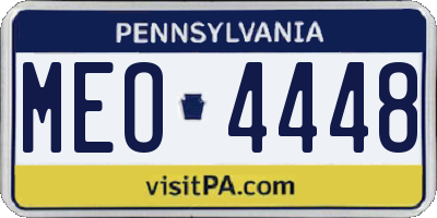 PA license plate MEO4448