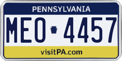 PA license plate MEO4457