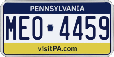 PA license plate MEO4459