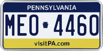 PA license plate MEO4460