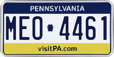 PA license plate MEO4461