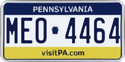 PA license plate MEO4464