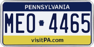 PA license plate MEO4465