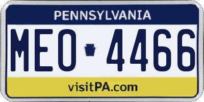 PA license plate MEO4466