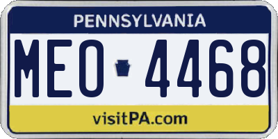 PA license plate MEO4468