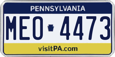 PA license plate MEO4473