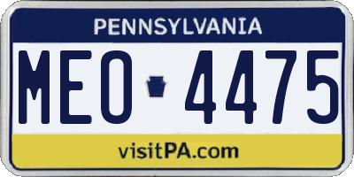 PA license plate MEO4475