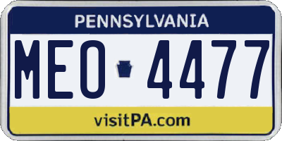 PA license plate MEO4477