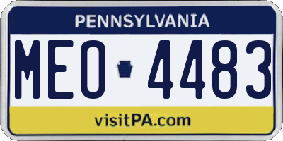 PA license plate MEO4483