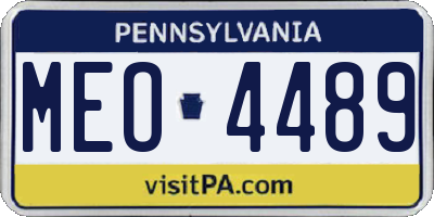 PA license plate MEO4489
