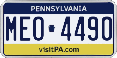 PA license plate MEO4490