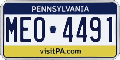 PA license plate MEO4491
