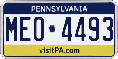PA license plate MEO4493