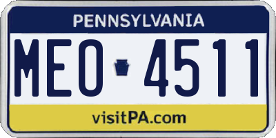 PA license plate MEO4511
