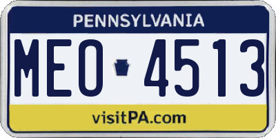 PA license plate MEO4513