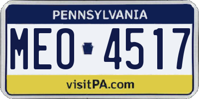 PA license plate MEO4517