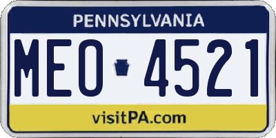 PA license plate MEO4521