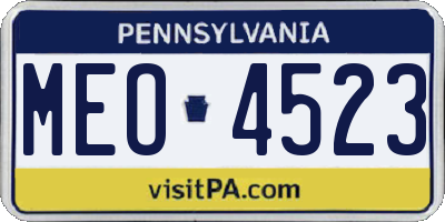PA license plate MEO4523