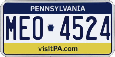 PA license plate MEO4524