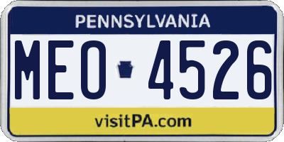 PA license plate MEO4526