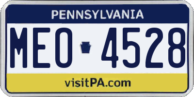 PA license plate MEO4528