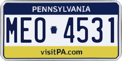 PA license plate MEO4531