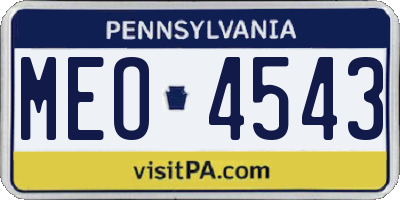 PA license plate MEO4543