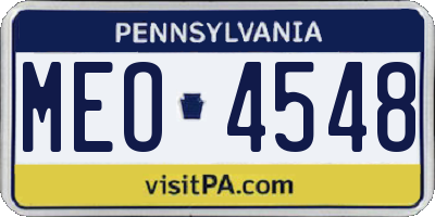 PA license plate MEO4548