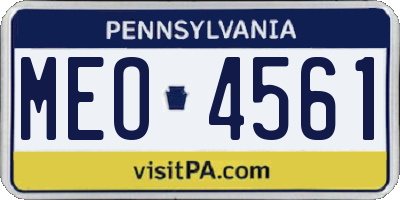 PA license plate MEO4561