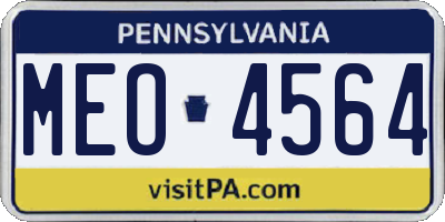 PA license plate MEO4564