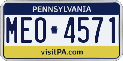 PA license plate MEO4571