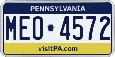 PA license plate MEO4572