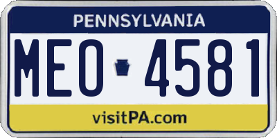 PA license plate MEO4581