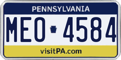 PA license plate MEO4584
