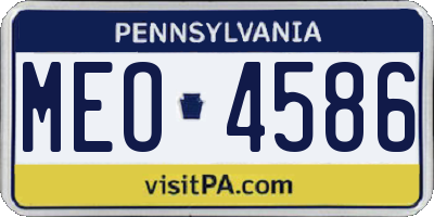 PA license plate MEO4586