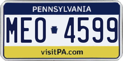 PA license plate MEO4599