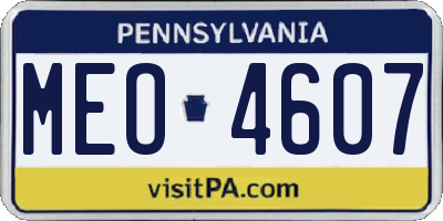 PA license plate MEO4607